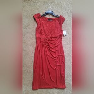 Red shimmering sleeveless dress